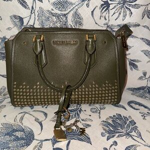 Michael Kors Olive Green Studded Handbag